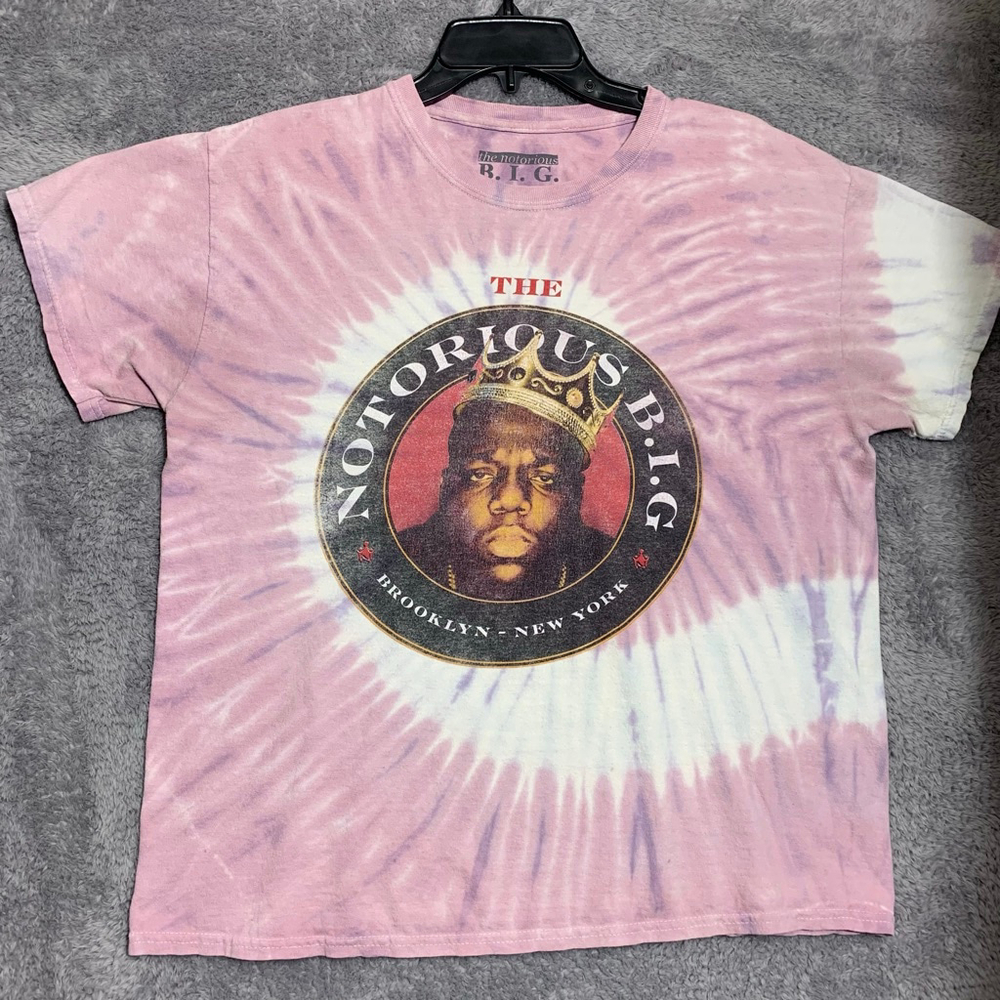 Brooklyn Mint Notorious BIG T-Shirt Mens Medium Purple Tie Dye‎ Graphic Rap Tee